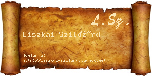 Liszkai Szilárd névjegykártya